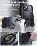 MagOne MagSafe Phone Case with Stand for iPhone 14 Pro Max (Matte Black)